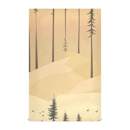 

Multi-Purpose Kitchen Towels 28x18 Inch Dishcloths with Hanging Loop Decorative and Practical Towels for Kitchen Dining Cartoon Desert Scene