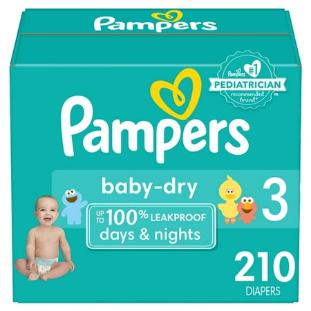 Pampers Baby Dry One Month Supply Size 3 Diapers (210 Count)