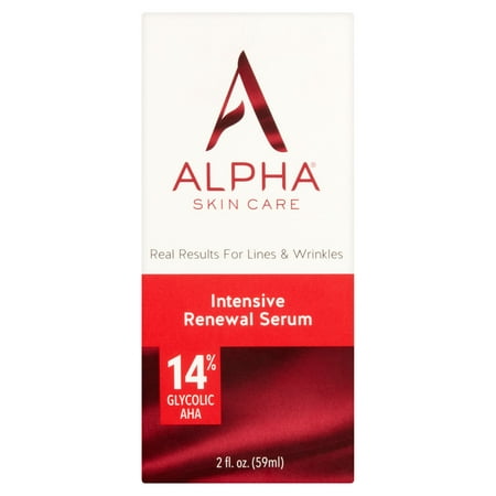Alpha Skin Care - Intensive Renewal Serum 14% Glycolic AHA Real Results for Lines and Wrinkles Fragrance-Free and Paraben-Free