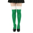 thumbnail image 4 of Christmas Thigh High Socks for Women Fuzzy Trim Over The Knee Socks Warm Long Stockings Green A, 4 of 8