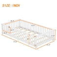 thumbnail image 6 of Yoneston Twin Size Bed Floor Bed with Safety Guardrails and Door for Kids & Toddlers, White, 6 of 8