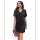 thumbnail image 3 of Vestido de Verano para Mujer, con Escote en V y Mangas , Color Negro, Talla L, 3 of 8