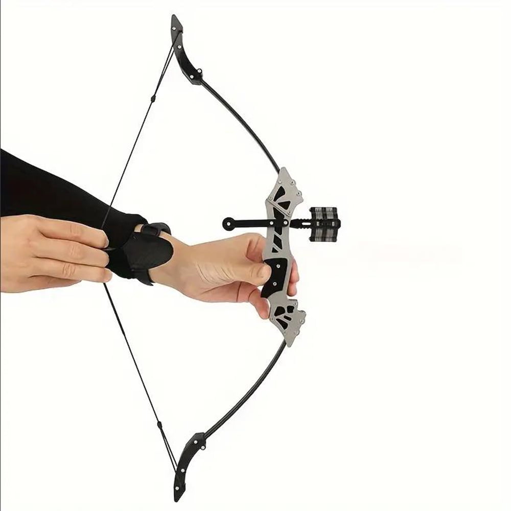 SNOWEAGLE 18.7-inch Bow And Arrow,Stainless Steel Mini Bow , Arrow Mini Reverse Bow, Mini Composite Bow, Metal Bow, Indoor Competitive Shooting Sports Shooting