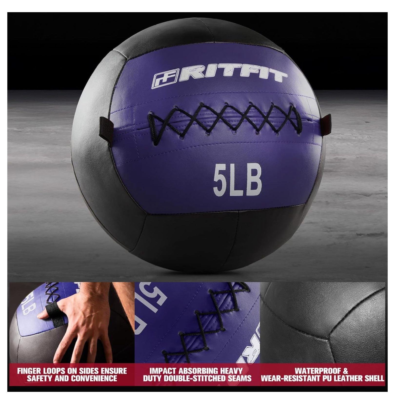 Medicine Ball for Exercise - Wall Balls for Slamming & Strength Training - Soft PU Leather Weighted Balls for Gym & CrossFit - 5/10/15/20/25/30 lbs