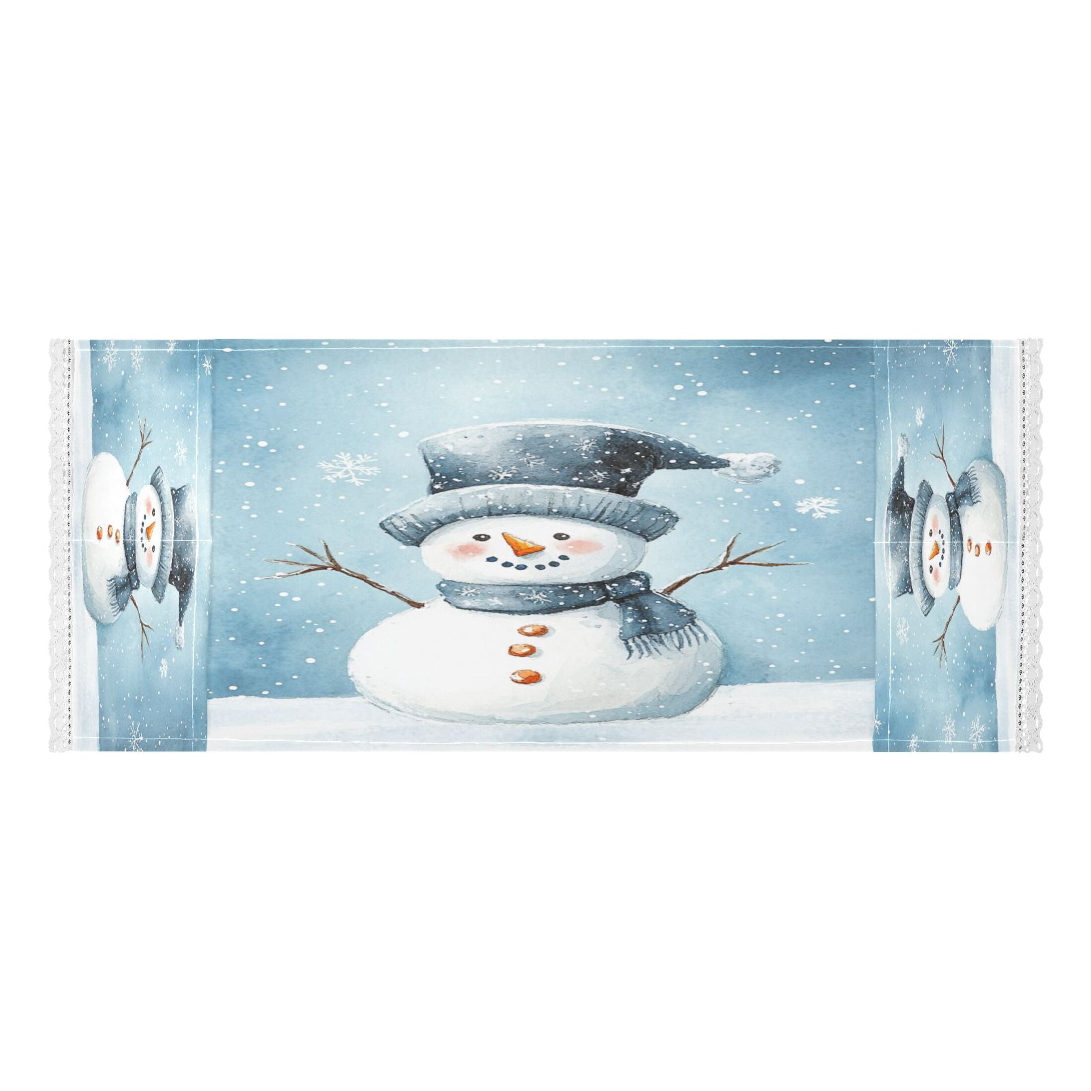 WOBOGO Cute Children's Book Illustration Style Snowman Washing Machine Cloth Dryer Refrigerator Top Cover Protective Non-Slip Mat For Kitchen Laundry