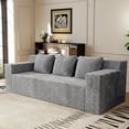 thumbnail image 2 of Muumblus 71" Boneless Sofa with Square Arms, Living Room Upholstered Deep Seat Couch with Pocket, Light Gray Corduroy, 2 of 8