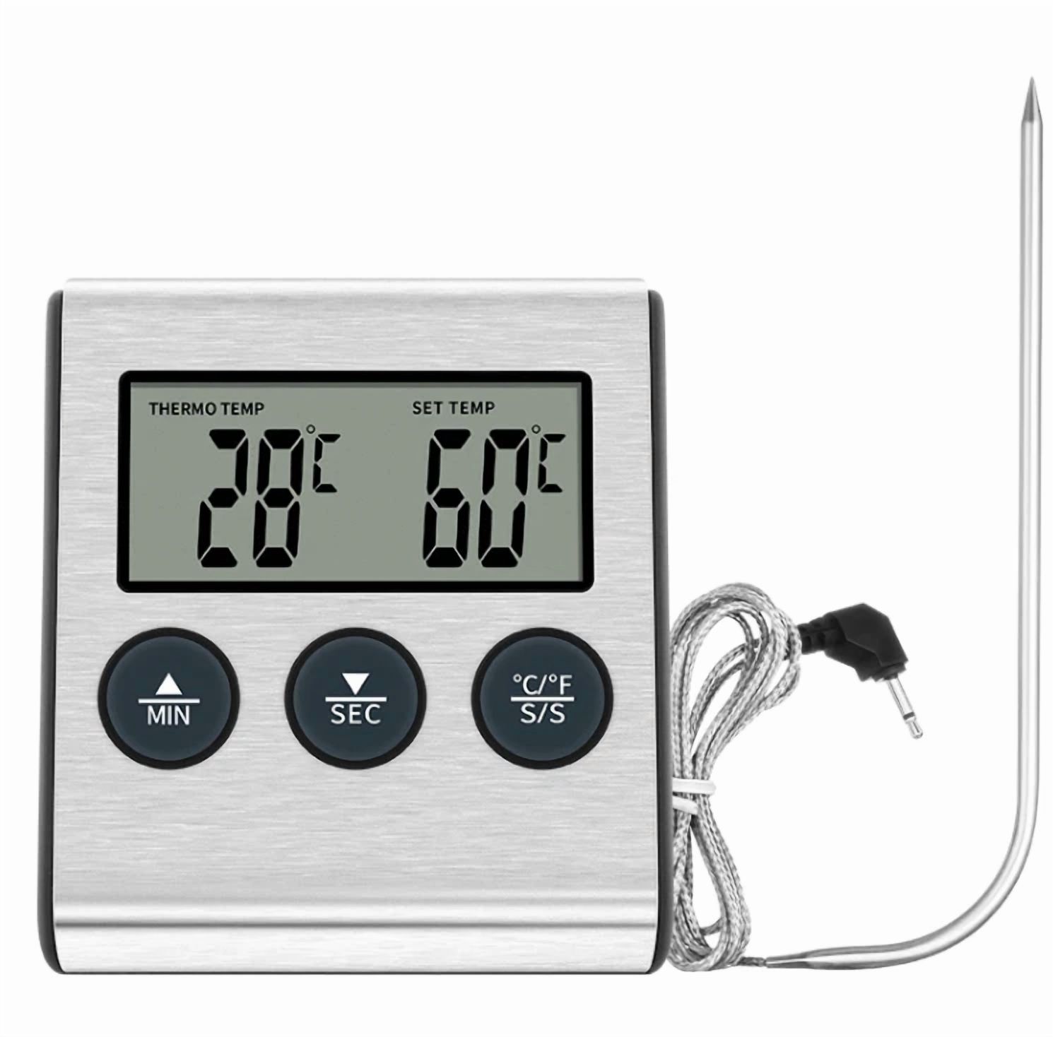 KLYNE - Electronic Thermometer Practical Kitchen Food Meat Temperature Meter Gauge Timer