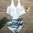 thumbnail image 4 of Womens High Waisted Tankini Swimsuits 2 Piece Tummy Control Floral Ruffle Flounce Bikini, 4 of 5
