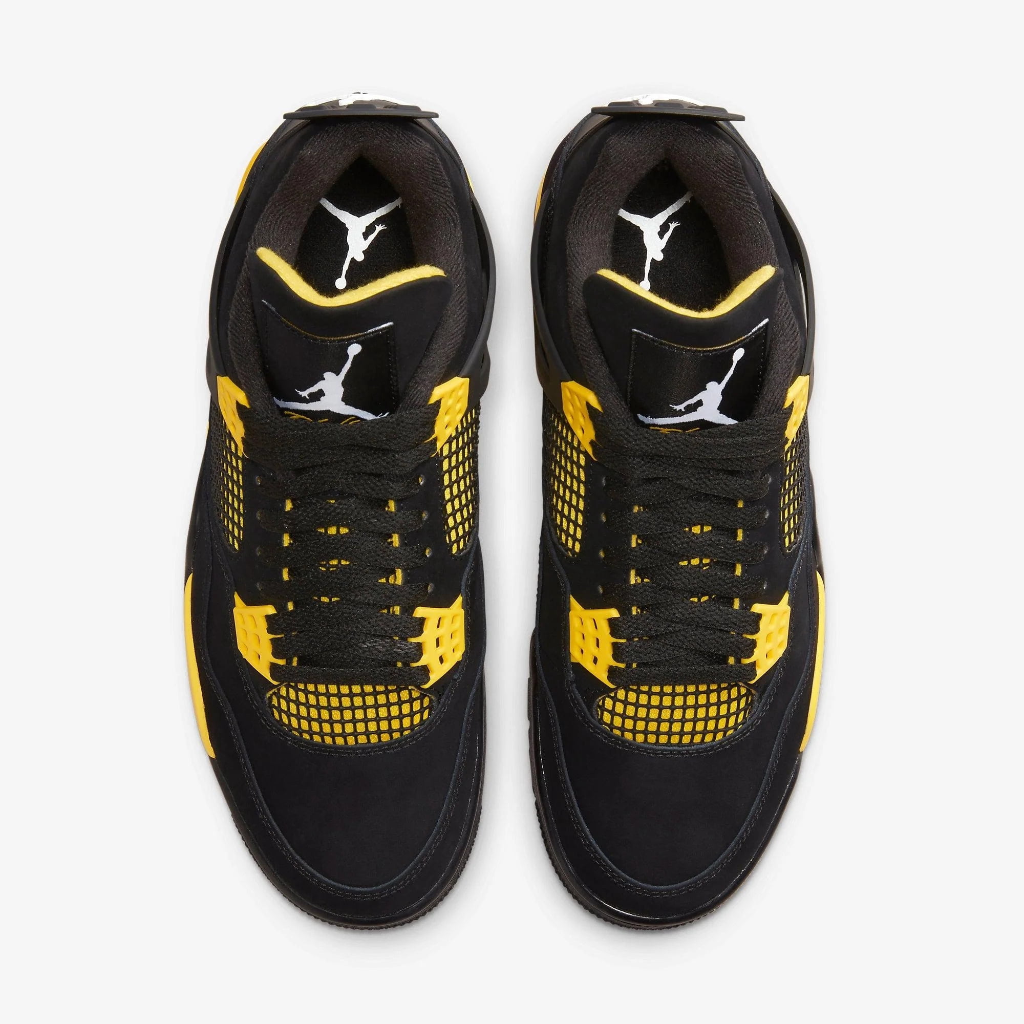 ?New - Air Jordan 4 Retro Yellow Thunder Men’s Classic Basketball Sneakers Shors 2023 #Thunder Jordan 4 in-hand look! ⚫️⛈️ Black/White  main image 2