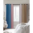 thumbnail image 3 of Blue Pink Brown Ombre Blackout Curtain 54 Inch Length 2 Panels Set, Vintage Farmhouse Wooden Two-layer Sewing Polyester Fiber Blackout Curtain with Grommet, 52" x 54" x 2, 3 of 9