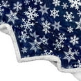 thumbnail image 3 of PAVILIA Premium Christmas Sherpa Throw Blanket | Blue Snowflake Decoration, Fleece, Plush, Warm, Cozy Reversible Microfiber Holiday Blanket | Christmas Gift - 50 x 60 Inches, 3 of 3