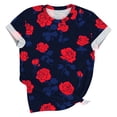 thumbnail image 5 of QIPOPIQ T-Shirts Vintage pour Femmes Mode Décontractée Col Rond Manches Courtes T-Shirt Imprimé Top Liquidation, 5 of 5