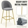 thumbnail image 6 of Vicamelia Set of 2 Bar Stools, 29” Velvet Upholstered Bar Height Chairs with Back and Footrests, Gray, 6 of 7