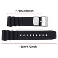 thumbnail image 3 of 22mm Suitable for Precision SKX007 Turtle Metal Ring Rubber Strap Watch Strap with Raised Silicone Steel Ring Strap, 3 of 5