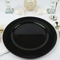 Efavormart 6 Pack | 13" Black Round Acrylic Plastic Charger Plates, Dinner Party Table Decor