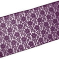thumbnail image 2 of Light Weight Floral Sheer Lace Table Runner / Wedding Table Top Décor (Pack of 8) Plum, 2 of 2