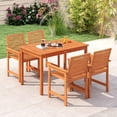 thumbnail image 1 of Gymax 5 Pieces Patio Wood Dining Set Outdoor Rectangular Table & Chairs for Garden, 1 of 10
