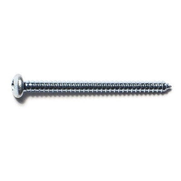 #4 x 1-1/2" Zinc Plated Steel Phillips Pan Head Sheet Metal Screws (100 pcs.)