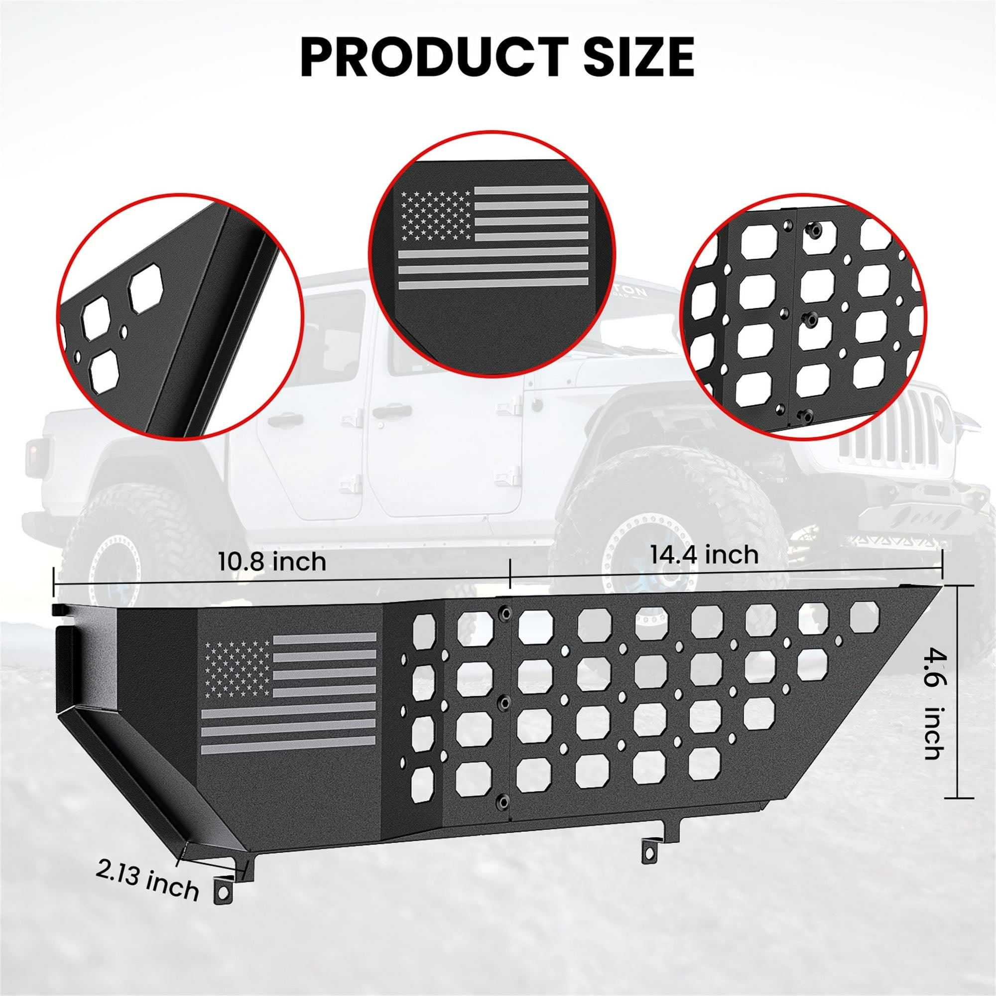 DIAMOOKY Front Door Pocket Storage Box for Jeep Wrangler JL JLU 4XE 2018-2025 & Gladiator JT 2020-2022 2023 2024 2025, 2PCS - Front Door Flag