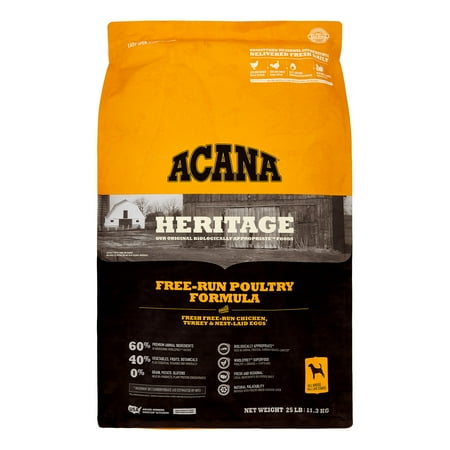 UPC: 0064992501259 | Acana Heritage Free-Run Poultry Formula Grain-Free Chicken  Turkey  & Egg Dry Dog Food  25 lb
