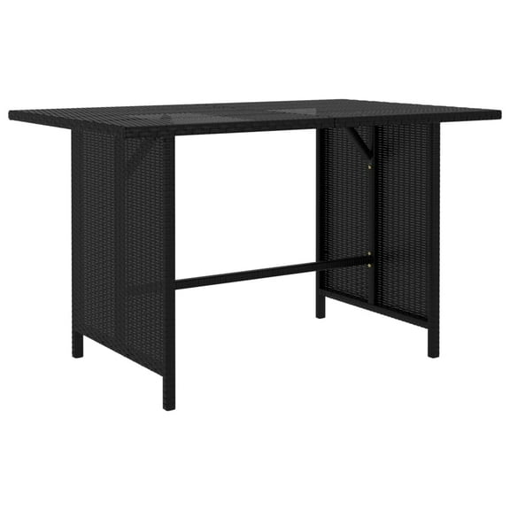 vidaXL Garden Dining Table Black 43.3"x27.6"x25. 6"Poly Rattan 3511