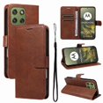 thumbnail image 1 of Wallet Case for Motorola Edge 70 Flip Cover with Card Slots, Magnetic Stand & Strap Brown, 1 of 6