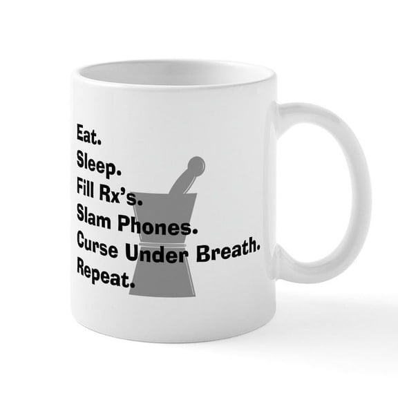 CafePress - Pharmacist Slam Phones Mug - 11 oz Ceramic Mug - Novelty Coffee Tea Cup