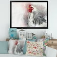 thumbnail image 3 of Designart 'Close Up Of White Columbia Brahma Rooster Bird' Traditional Framed Art Print, 3 of 4