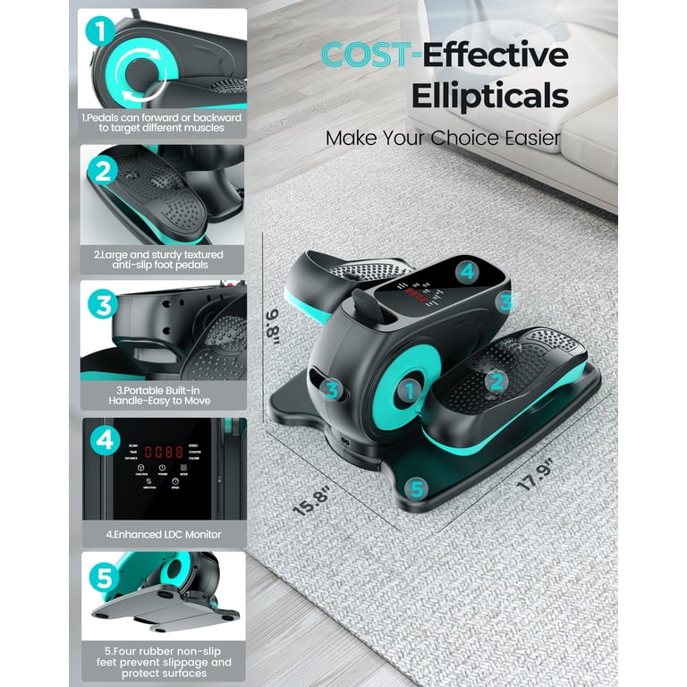 Mini Seated Leg Exerciser With Remote Adjustable Resistance Under Desk ...
