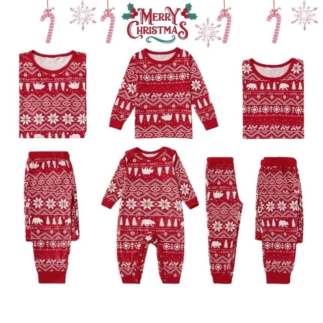 Conjunto de pijamas estampados de manga larga y cuello redondo para padres e hijos, nuevo hogar familiar navideño europeo y americano
