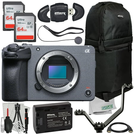 Image of Ultimaxx Starter Sony FX30 Digital Cinema Camera Bundle (Body Only) - Includes: 2x 64GB Ultra Memory Cards V-Shaped Bracket Replacement Battery & More (21pc Bundle)
