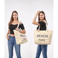 thumbnail image 5 of Yorcoten Beach Bags for Women , Large Waterproof Sandproof Canvas Beach Tote Bag Packable with Zipper Inner Pockets for Girls Travel Vacation Gifts Summer Pool Essentials Shoulder Crossbody Handbag, 5 of 7