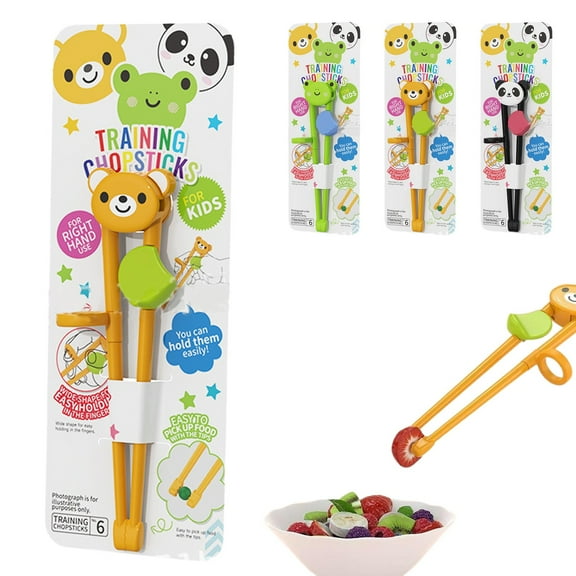 Cute Panda Reusable Chopsticks Helper | Adjustable Silicone Chopsticks Training Tools for Kids Adults Beginners, Easy Learning Tableware Kitchen Utensils