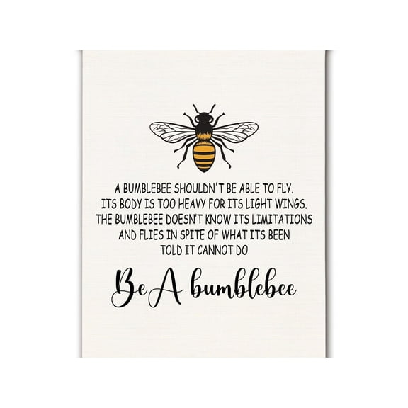 Inspirational Bumblebee Wall Art Poster, Bee Decorations for Home, Motivational Positive Quote Canvas Prints Wall Decor for Home Bedroom Living Room Office poster