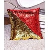 The Lakeside Collection Mermaid Sequin Pillow- Red/Gold