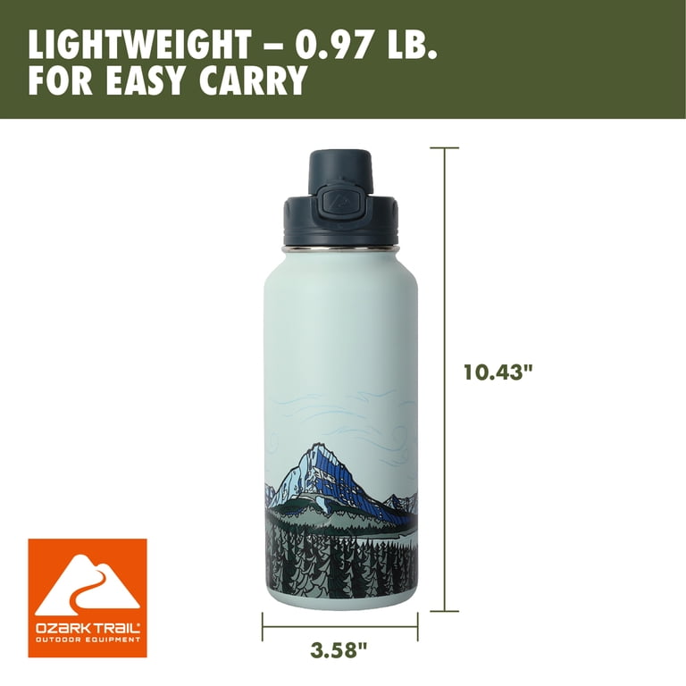 Ozark Trail 32 oz Stainless Steel Insulated Pop Lid Water Bottle