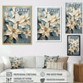 thumbnail image 4 of Designart "Whimsical Blooms Of Beige And Blue Poinsettias" Poinsettias Floater Framed Canvas Wall Art, 4 of 5