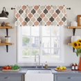 thumbnail image 4 of Ombre Brown Geometric Plaid Retro Abstract Morocco Gingham Valances for Windows, Light Filtering Kitchen Curtains, Rod Pocket Window Valance Curtains for Living Room Bedroom, 60" W x 18" L, 2 Panels, 4 of 9