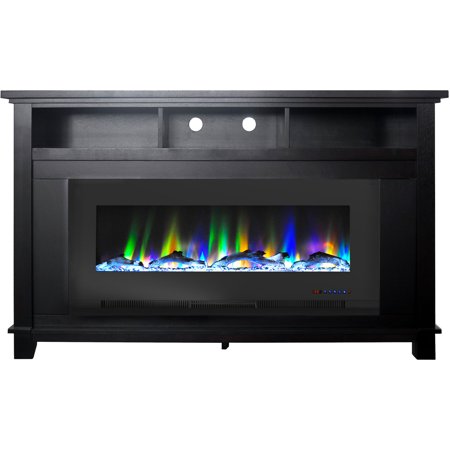 Cambridge San Jose Fireplace Entertainment Stand In Black With 50