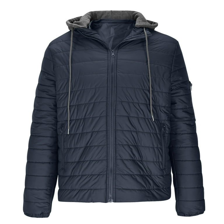 Men's Lightweight Puffer Jackets Hooded Water-Resistant Quilted