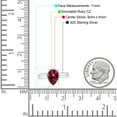 thumbnail image 3 of Bezel Set 9mmX6mm Pear Engagement Ring Simulated Ruby CZ925 Sterling Silver, 3 of 5