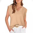 thumbnail image 1 of Camiseta sin mangas informal con mangas casquillo para mujer - Camiseta básica holgada para ir de compras o salir de fiesta durante las vacaciones - Tallas S-XXL, 1 of 6