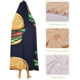 thumbnail image 4 of Beef Cheeseburger Hamburger Cozy Hooded Blanket Wearable Soft Wrap Throw Cape for Sofa Camping Gifts, 4 of 6