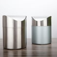 thumbnail image 6 of Desktop Dustbin Small Trash Can Stainless Steel Bin 1.5 L Swing Lid Fit for Bathroom Kitchen Countertop Car Office Desk, 6 of 14