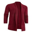 thumbnail image 1 of Men Cardigan Sweaters Solid Color Shawl Collar Long Sleeve Knitted Fall Casual Long Cardigan, 1 of 5