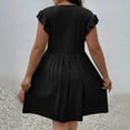 thumbnail image 6 of Womens Dresses Women's Plus Size Wrap Front Sweetheart Neck Ruffle Cap Sleeve A Line Dresses for Women, 6 of 9