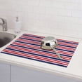thumbnail image 6 of Fuzoiu USA Colors Stripes Print Absorbent, Reversible Microfiber Dish Drying Mat for Kitchen, Dish Drying Pad for Dishes, Utensils, Pots and Pans, Extra Large 18 Inch x 24 Inch, 6 of 7