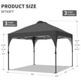thumbnail image 6 of Ainfox 8'x8' Pop Up Canopy Tent, Easy-Setup Gazebo, Outdoor Canopy with 3 Adjustable Heights for Events, Parties, Camping, Black, 6 of 8