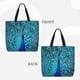 thumbnail image 2 of Fotbe Beautiful Blue Peacock Bolsa Tote con Estampado para Mujer, Bolsos con Cremallera, Bolsa de Hombro Casual de Gran Capacidad con Bolsillos Internos, 2 of 7