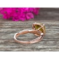 thumbnail image 5 of 2.05 Carat 7mm Cushion Cut Champagne Diamond Moissanite Engagement Ring Infinity Twisted Halo Stacking Band Promise Ring 10k Rose Gold, 5 of 5